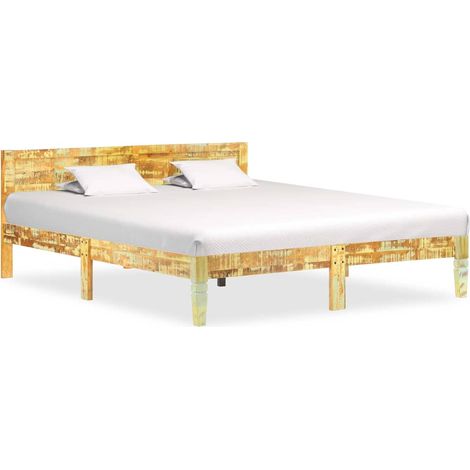 vidaXL Estructura cama sin colchón madera maciza reciclada 180x200 cm (1/4)