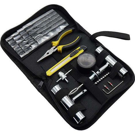 Kit di riparazione pneumatici con tappi, 31 pezzi per auto, moto, ATV, Jeep, camion, trattore. Riparazione forature pneumatici. (1/5)