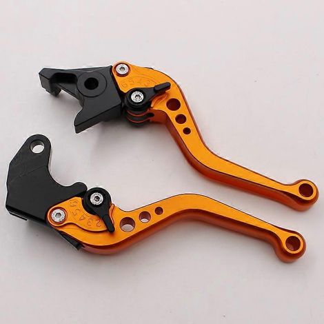 Convient aux motos Suzuki GSXR1000 01-04, cornes de frein et d'embrayage réglables en alliage d'aluminium modifié (Orange 1) (1/5)