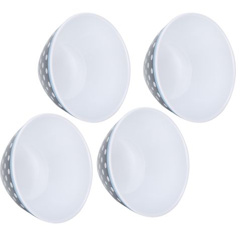 12 Pièces Bols à Salade, Fruits ou Soupe, Vaisselle pour Maison ou Restaurant, Motif Points Bleu Foncé