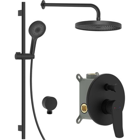 kielle Nefia - Miscelatore ad incasso per 2 utenze, con accessori EcoSpare e corpo incasso, nero opaco 20627SP64 (1/5)