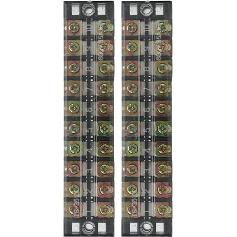 borniers à double rangée pour courant élevé, avec couvercle transparent, 600 V, 35 A, 10 positions (3510) (1/5)