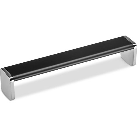 Bügelgriff ADONE BA 160 mm Aluminium schwarz eloxiert / Chrom poliert (1/3)