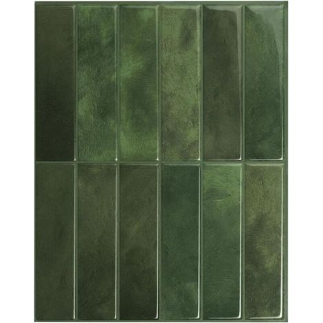 Lot de 5 autocollants muraux pour dosseret, autocollants muraux pour carrelage de cuisine et de salle de bain, vert (1/5)