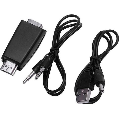 Convertisseur vidéo haute définition HDMI mâle vers VGA avec câble audio