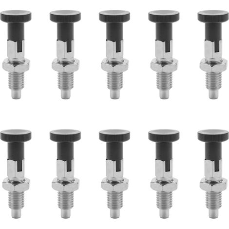 10X Index à Verrouillage Automatique en Acier Inoxydable M10 Goupille de Plongeur avec Fonction de Verrouillage Automatique pour Diviser la Tête (1/5)
