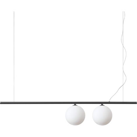 Sospensione Contemporanea Perline Metallo Nero 2 Luci G9 3W 3000K Luce Calda (1/2)