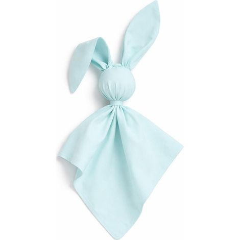 Morbida e soffice copertina doudou a forma di coniglietto in cotone - Menta (1/5)