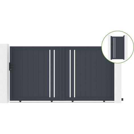 Puerta corredera 3m GIONA H.180cm aluminio + cancela GIONA H180 GRIS