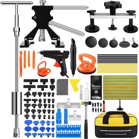 Outils de Debosselage sans Peinture Kit Debosselage Carrosserie avec Marteau Coulissant Pistolet et Batons de Colle Languettes Reparation de Carrosserie sans Dommage (1/5)