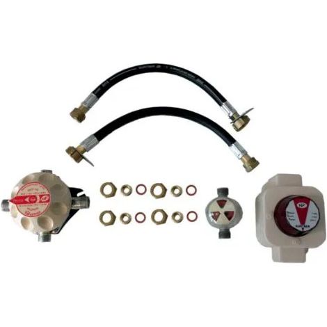 Kit de propano 2 botellas - regulador inversor limitador 1,3kg/h 37mbars