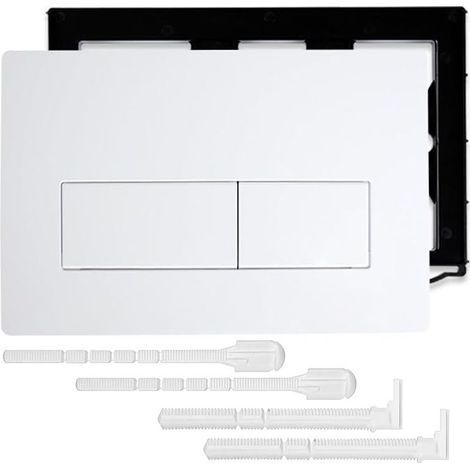 Plaque De Commande Déclenchemen Wc Blanc\u200b Pour Geberi Sig-ma 01 20 30 50 Up320 Et 300, Panneau Réservoir D'Eau éQuipée D'Un Cadre Fixation Et Set De Leviers De Chasse (Blanc) (1/5)