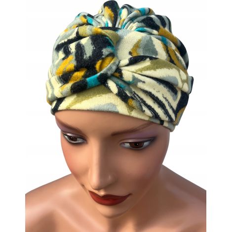 Turbante de mujer Sara 524, gorro de punto para otoño, también después de la quimioterapia. (1/5)