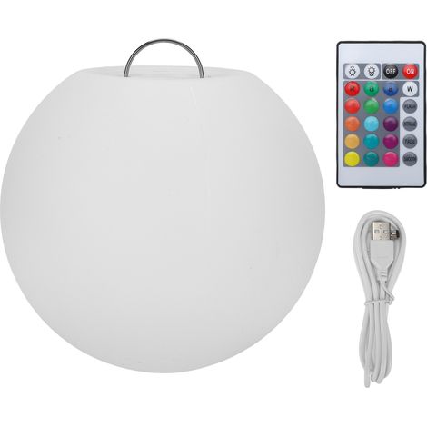 Lampe de Table boule LED, 16 couleurs, 4 Modes, charge USB, télécommande, étanche, pour piscine, cour, pelouse (1/5)