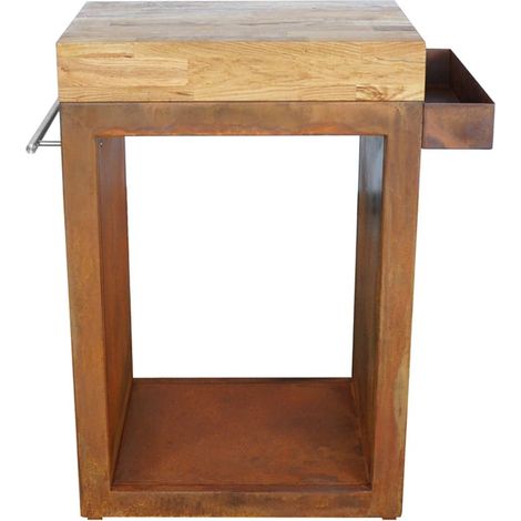 Meuble multifonction corten avec tablette bois 60 x 45 x 91 cm - Artiss (1/5)