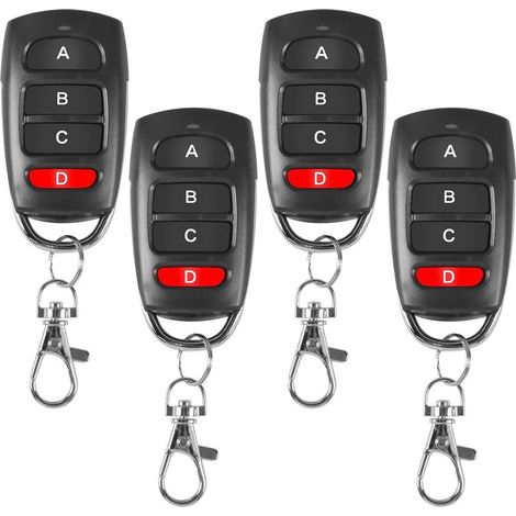 Télécommande de porte universelle, télécommande universelle 4PCS, télécommande de porte de garage, télécommande de porte coulissante, télécommande de porte pour porte automatique fréquence 433 MHz (1/5)