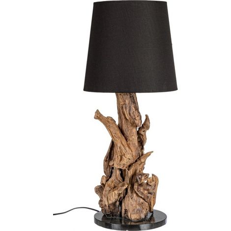 Lampada da Tavolo in Teak Nero Rustica da Interno - ANANYA (1/5)