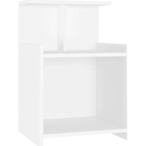 Maison Exclusive - Mesita de noche madera contrachapada blanco 40 (1/5)