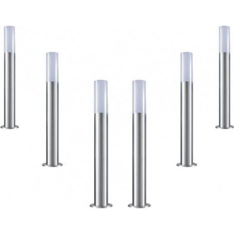 Borne Extérieure 60cm 220V IP65 ARGENT pour Ampoule E27 - Pack d (1/5)