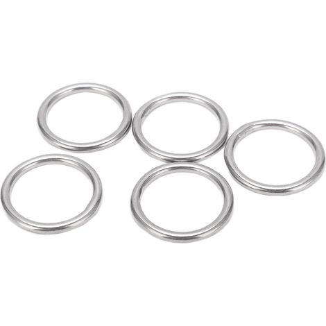 5 pièces anneaux soudés inox marine grade rond pour voile plongée bagages 4x30mm (1/5)