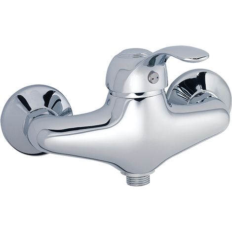 Eurosanit – Mitigeur de douche encastré chromé – Entraxe 150 mm – Montage mural apparent – Corps laiton avec cartouche céramique 40 mm