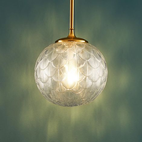 Hängeleuchte Kugel aus grafischem Glas -Aquila