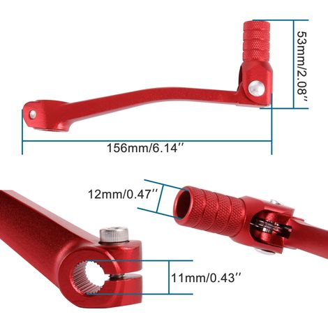 GOOFIT Offroad-Motorrad-Schalthebel, kompatibel mit XR50 CRF50 XR, Aluminiumlegierung, klappbar, rot (1/4)
