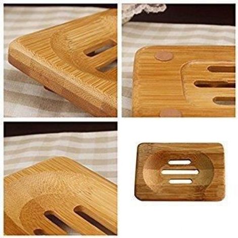 Porte-savon en bambou naturel - Bote de rangement de bain - Marron - Mixte (1/3)
