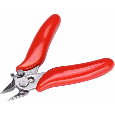 Diagonal Pince,de 3,5 Pouces Mini Coupe-Fil Souple Petit Pince coupante électroniques Fils isolants poignée en Caoutchouc Modèle Pinces 1pc rouge (1/5)