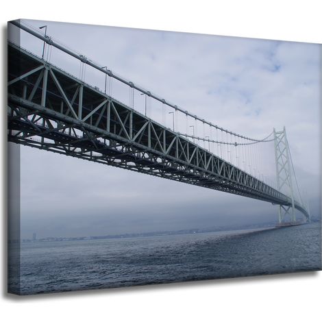 Stampa su tela Architettura Ponte Giappone 40x30 Asia Mare nella nebbia