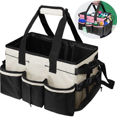 Bolsa de limpieza de gran capacidad, bolsa de almacenamiento de limpieza portátil, bolsa organizadora de limpieza con correa para el hombro y cinturón ajustable. (1/5)