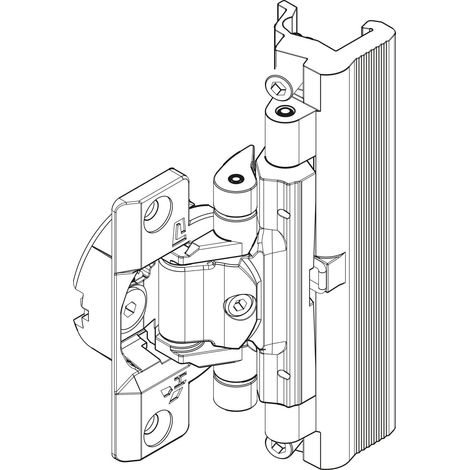 Kit de conversion - Charnière amortissée (ferrure de porte coulissante) - Charge maximale : 40 kg (1/2)