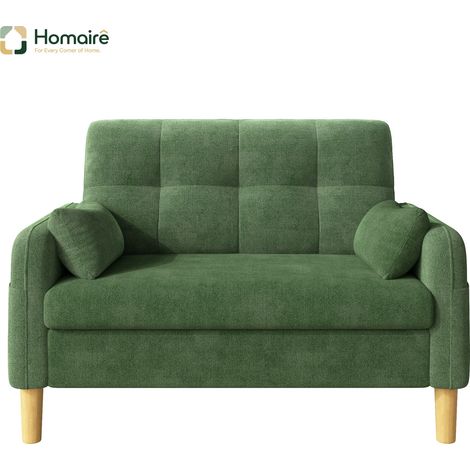 Canapé en velours vert 119 x 78 x 85 cm HOMAIRE (1/5)