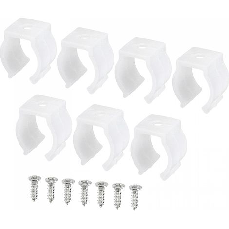 T5 U Clips for Console Fluorescent Tube Light Fixture Plastic Pipe Clips with Screws for LED Bulbs Ceiling Lamp White Box of 20 (1/5)