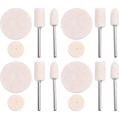 Tampon de Polissage en Feutre Beige 129 Pièces pour Finition Brillante Accès aux Zones Difficiles, Usage pour Bijoux et Métaux Précieux, Format Compatible Outil Rotatif (1/5)