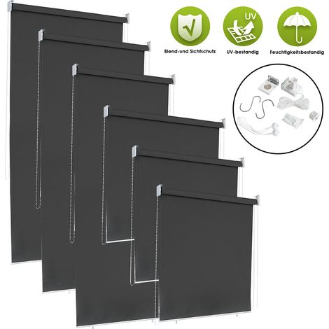 Wolketon Senkrechtmarkise Balkonmarkise Sonnenschutz. UV-bestaendige Vertikalmarkise. Windschut und Sichtschutz. aus Metall und Polyester.Anthrazit 100x240cm