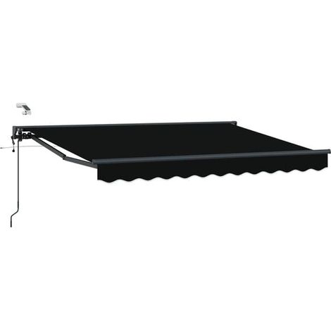 Store banne motorisé rétractable, noir et gris anthracite, 3 x 2,5 mètres (1/5)