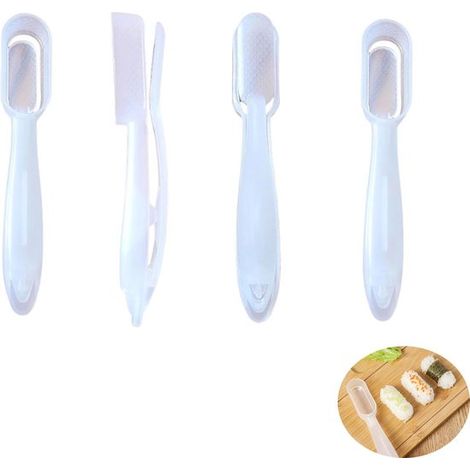 Juego de 4 moldes rectangulares para sushi，prensa manual para bolas de arroz，incluye cuchara. Ideal para onigiri (1/5)