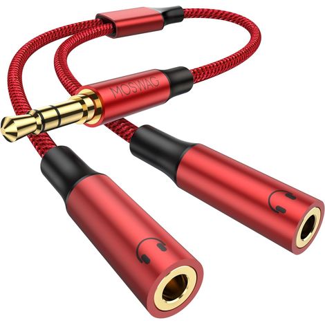 Splitter Audio Y Double Jack 3.5mm Mâle vers 2 Femelle Câble Stéréo (1/5)