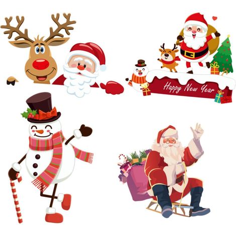 12pièces Stickers Muraux Décoratifs Noël De Autocollants Amusants Pour Interrupteurs Décoration Festive Adorable Pour Salle De Classe Et Crèche (1/5)