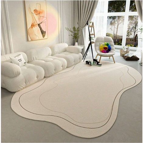 Tapis de sol antidérapant motif géométrique, moquette épaisse confortable toutes saisons, lavable, salon chambre (1/4)