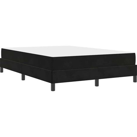 Lit double,Lit adulte,Lit boxspring avec matelas Noir 140 x 200 cm Velours (1/5)
