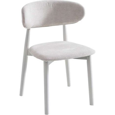 Pack de 2 sillas para cocina o comedor Vera tapizado textil beige/blanco,79cm(alto) 48cm(ancho) 45cm(largo) (1/4)