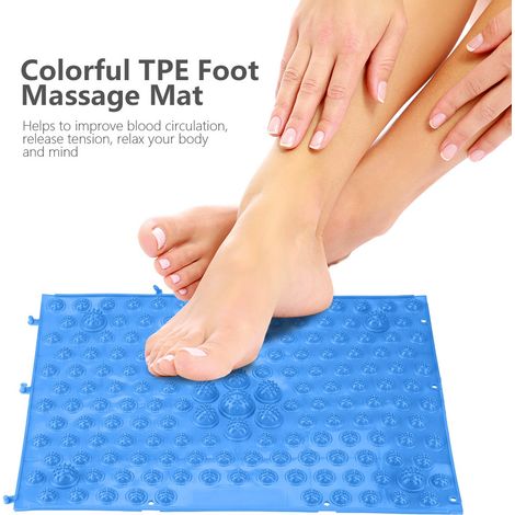 Bunte TPE-Fußmassagematte, fördert die Durchblutung, entspannt die Muskulatur, rutschfest, für Zuhause, Spiele und Partys, blau (1/5)