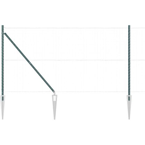 Poteau de clôture. 13 pcs Vert Acier (1/5)