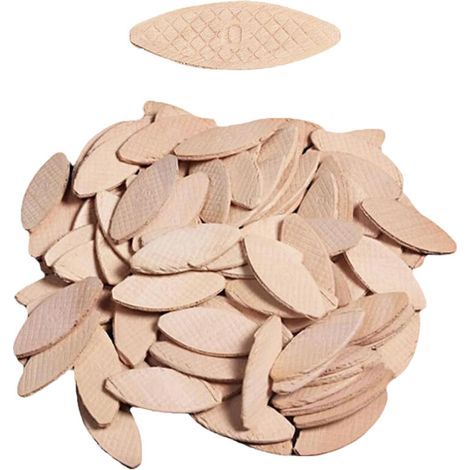 Lamello-Lamellen-Sortiment, 20 verschiedene Ausführungen, 100 Stück pro Größe, aus massivem Buchenholz. Ideal für Oberfräsen und Lamello-Ausstecher.