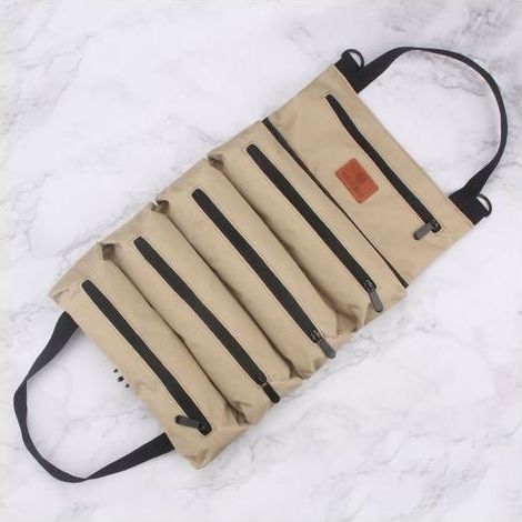 Trousse à outils en tissu, sac de rangement d\'outils de voiture portable, sac à outils d\'électricien, trousse à outils de quincaillerie,kaki (1/3)
