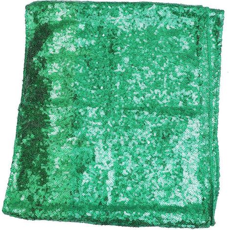 Chemin de table à paillettes vert 30 x 275 cm, idéal pour les fêtes de fin d'année. Protection anti-taches. Lot de 1. (1/5)