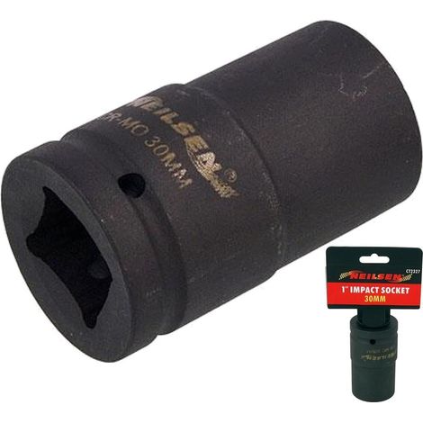 Neilsen 1" Drive Standard Deep Square Metric Single Impact Socket 30mm (1/2)