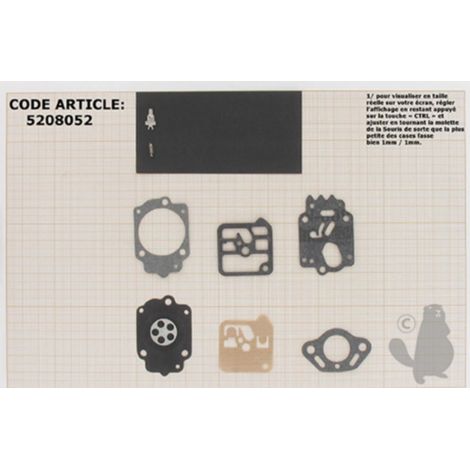 Kit de reparación de membranas y juntas para carburador compatible con el modelo Homelite XL-2. Reemplaza la original Tillotson RK-35HK.